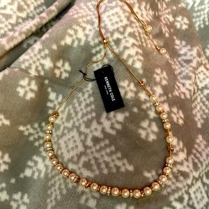 Kenneth Cole Rose gold necklace with pearls NWT